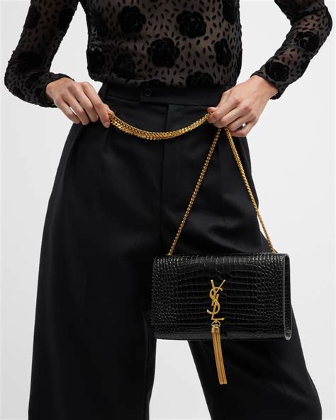 ysl kate tassel croc embossed|Saint Laurent Kate Medium Tassel YSL Crossbody Bag in Croc .